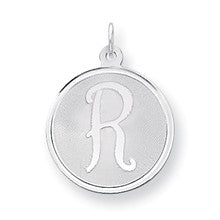 Sterling Silver Brocaded Initial R Charm hide-image