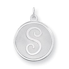 Sterling Silver Brocaded Initial S Charm hide-image