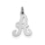 Stamped Initial A Charm in Sterling Silver