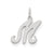 Stamped Initial M Charm in Sterling Silver