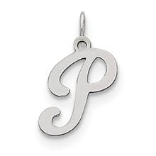 Sterling Silver Stamped Initial P Charm hide-image