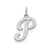 Stamped Initial P Charm in Sterling Silver