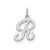 Stamped Initial R Charm in Sterling Silver