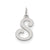 Stamped Initial S Charm in Sterling Silver