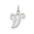 Stamped Initial V Charm in Sterling Silver