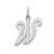 Stamped Initial W Charm in Sterling Silver