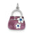 Purple Enameled CZ Purse Charm in Sterling Silver