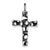 Antiqued Nugget Cross Charm in Sterling Silver