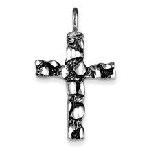 Sterling Silver Antiqued Nugget Cross Charm hide-image