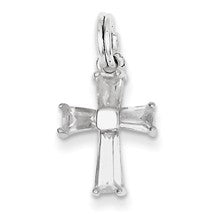 Sterling Silver CZ Latin Cross Charm hide-image