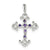 Purple CZ Cross Charm in Sterling Silver