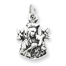 Sterling Silver Antiqued Our Lady of Perpetual Help Medal; Charm hide-image