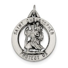 Sterling Silver St. Christopher Medal, Charm hide-image