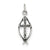 Antiqued Ichthus Fish Cross Charm in Sterling Silver