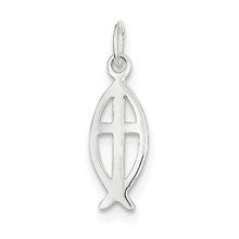 Sterling Silver Ichthus Fish Cross Charm hide-image