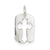 Dog Tag Cross Charm in Sterling Silver