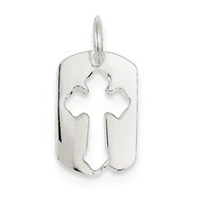 Sterling Silver Dog Tag Cross Charm hide-image