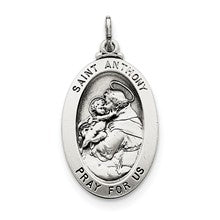 Sterling Silver Antiqued Saint Anthony Medal, Charm hide-image