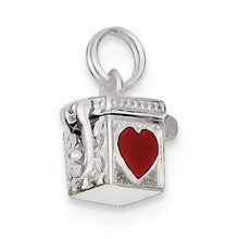 Sterling Silver Enameled Heart Prayer Box Charm hide-image