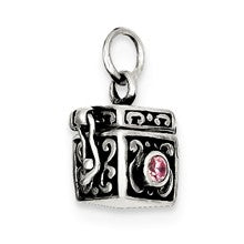 Sterling Silver Antiqued Prayer Box Charm hide-image