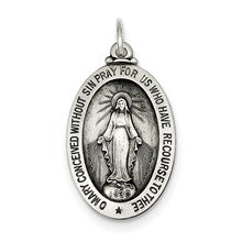 Sterling Silver Antiqued Miraculous Medal, Charm hide-image