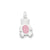 Pink Teddy Bear Charm in Sterling Silver