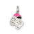 Pink Baby Carriage Charm in Sterling Silver