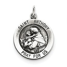 Sterling Silver Antiqued Saint Anthony Medal, Charm hide-image