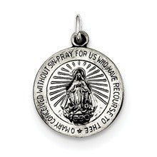 Sterling Silver Antiqued Miraculous Medal; Charm hide-image