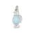 Blue Glass Perfume Bottle Charm in Sterling Silver