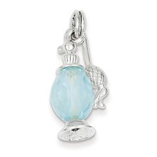 Sterling Silver Blue Glass Perfume Bottle Charm hide-image