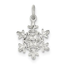 Sterling Silver Diamond Cut Snowflake Charm hide-image