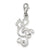 Sterling Silver Treble Clef and CZ Charm hide-image