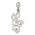 Treble Clef and CZ Charm in Sterling Silver