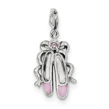 Sterling Silver Pink Enameled Ballet Slippers Charm hide-image