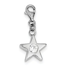 Sterling Silver April CZ Birthstone Star Charm hide-image