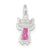 Pink CZ Angel Charm in Sterling Silver