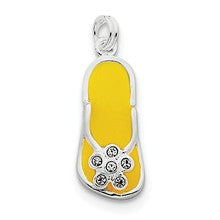 Sterling Silver Enameled and CZ Flip Flop Charm hide-image