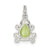 Green Cats Eye Frog Charm in Sterling Silver