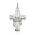 Draped Cross Charm in Sterling Silver