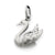 Antiqued Swan Charm in Sterling Silver