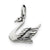 Antiqued Swan Charm in Sterling Silver