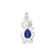 Dark Blue Cat's Eye Cat Charm in Sterling Silver