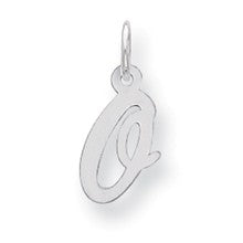 Sterling Silver Small Script Initial O Charm hide-image