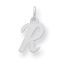 Sterling Silver Small Script Initial R Charm hide-image