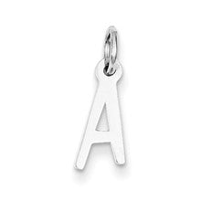 Sterling Silver Small Slanted Block Initial A Charm hide-image