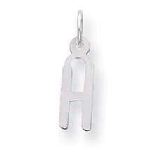 Sterling Silver Small Slanted Block Initial H Charm hide-image