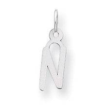 Sterling Silver Small Slanted Block Initial N Charm hide-image