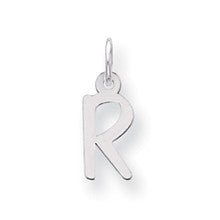 Sterling Silver Small Slanted Block Initial R Charm hide-image