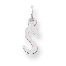 Sterling Silver Small Slanted Block Initial S Charm hide-image